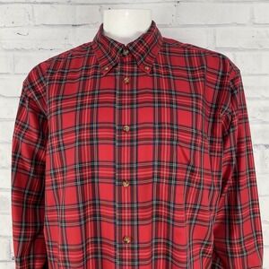 Brooks Brothers Shirt Men's Extra Large Plaid Button Down Long Sleeve Madison